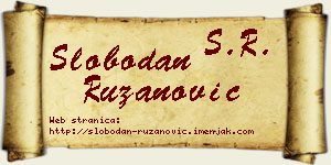 Slobodan Ružanović vizit kartica